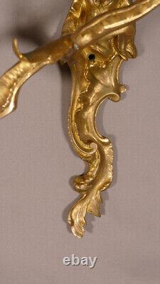 Pair of Wall Sconces in Chinese Style Louis XV in Gilt Bronze, 19th Century