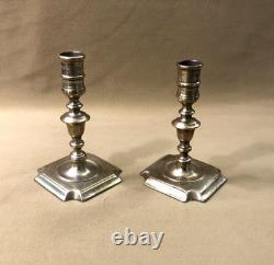 Pair of antique candlesticks from the LOUIS XIII period in bronze 17th century