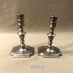 Pair of antique candlesticks from the LOUIS XIII period in bronze 17th century