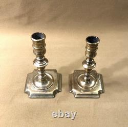 Pair of antique candlesticks from the Louis XIII period in bronze 17th century