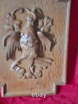 Pair of antique carved wooden doors, hunting and fishing trophy, 19th century