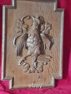 Pair of antique carved wooden doors, hunting and fishing trophy, 19th century