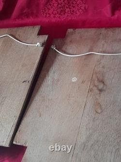 Pair of antique carved wooden doors, hunting and fishing trophy, 19th century