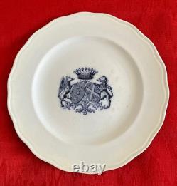 Pair of antique fine earthenware plates, late 19th century, circa 1880