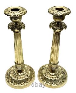 Pair of beautiful bronze candle holders from the Empire Restoration period of the 19th century