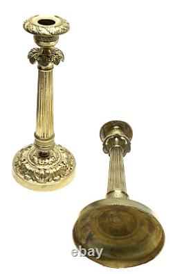 Pair of beautiful bronze candle holders from the Empire Restoration period of the 19th century