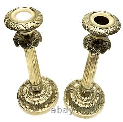 Pair of beautiful bronze candle holders from the Empire Restoration period of the 19th century