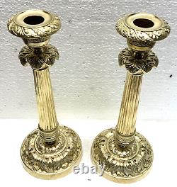 Pair of beautiful bronze candle holders from the Empire Restoration period of the 19th century