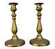 Pair Of Brass Candlesticks From The 19th Century