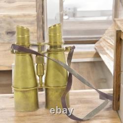 Pair of brass marine binoculars, late 19th century