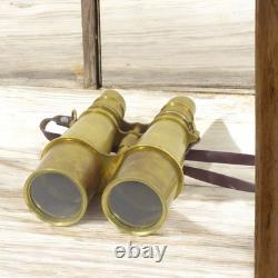 Pair of brass marine binoculars, late 19th century