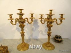 Pair of bronze candelabra, 19th century, perfect condition, several heights available