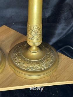 Pair of bronze candlesticks Directoire Period Late 18th Century