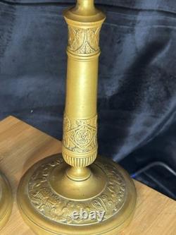 Pair of bronze candlesticks Directoire Period Late 18th Century