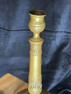 Pair of bronze candlesticks Directoire Period Late 18th Century