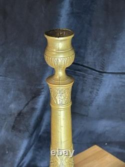 Pair of bronze candlesticks Directoire Period Late 18th Century