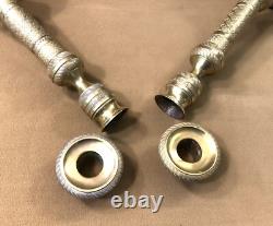 Pair of candlesticks / torch holders from the EMPIRE RESTORATION period in 19th century bronze