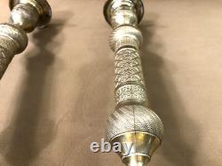 Pair of candlesticks / torches from the EMPIRE RESTORATION period in 19th century bronze