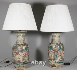 Pair of ceramic lamp vases from China, late 19th century