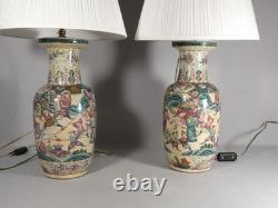 Pair of ceramic lamp vases from China, late 19th century