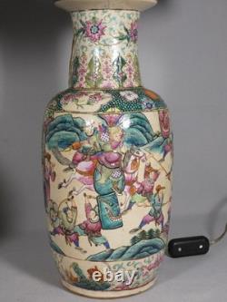 Pair of ceramic lamp vases from China, late 19th century