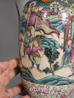 Pair of ceramic lamp vases from China, late 19th century