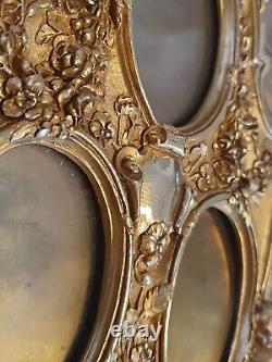 Pair of gilded bronze Napoleon III era photo frames, 19th century Cherubs, Putti