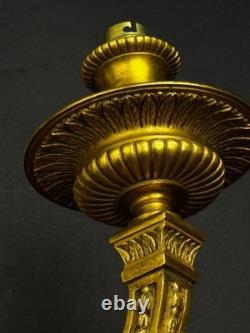 Pair of important gilded bronze wall sconces, Louis XVI style, 19th century