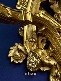 Pair of important gilded bronze wall sconces, Louis XVI style, 19th century