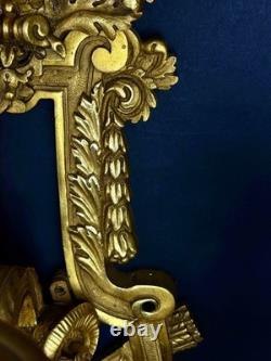Pair of important gilded bronze wall sconces, Louis XVI style, 19th century