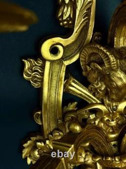 Pair of important gilded bronze wall sconces, Louis XVI style, 19th century