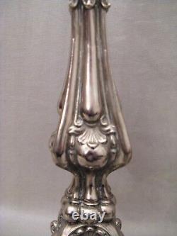 Pair of silver-plated church candlesticks, 19th century