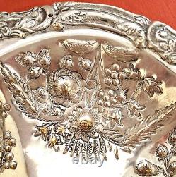 Pair of superb large silver-plated metal dishes from the 19th century