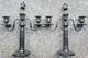 Pair Of Three-light Candelabra In Silver-plated Metal, 19th Century<br/>