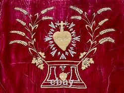 Paramentic Sailing Of Calice Religion Sacred Heart Embroidery Church Age 19th