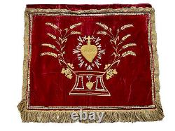 Paramentic Sailing Of Calice Religion Sacred Heart Embroidery Church Age 19th