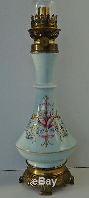 Paris Paris Porcelain Oil Lamp From The 19th Napoleon III Period