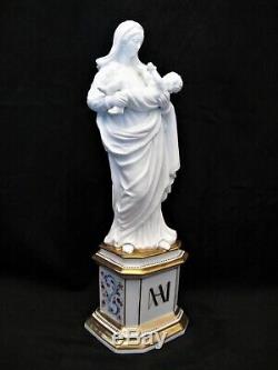 Paris Porcelain Sculpture Old Virgin And Child Era Nineteenth Century