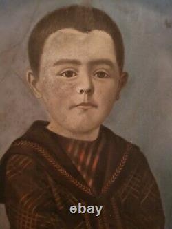 Pastel Representing A Boy, Late 19th Century