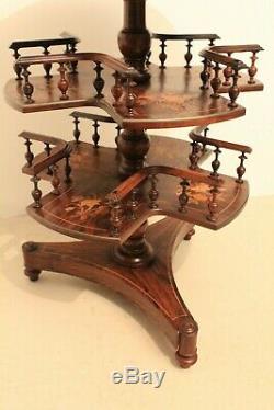 Pedestal Revolving Bookcase Rosewood Charles X Era Nineteenth Century