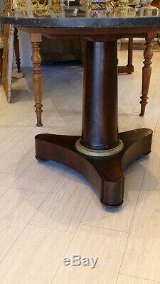 Pedestal Time Empire Mahogany And Marble, Early Nineteenth