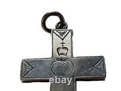 Pendant Cross Reliquary Silver Religion Epoque XIX Antique Cross Reliquary