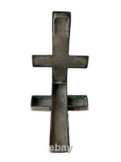 Pendant Cross Reliquary Silver Religion Epoque XIX Antique Cross Reliquary