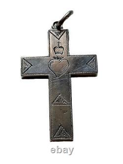 Pendant Cross Reliquary Silver Religion Epoque XIX Antique Cross Reliquary