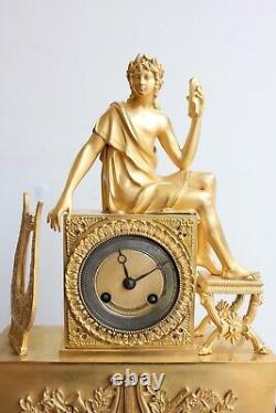 Pendule À La Lyre Epoque Restoration Xixth Century