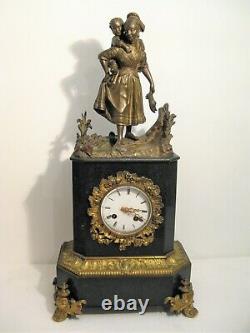 Pendule Epoch Napoleon III Bronze And Marble Xixth Century