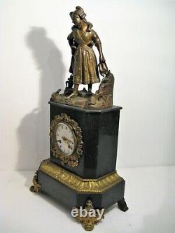 Pendule Epoch Napoleon III Bronze And Marble Xixth Century