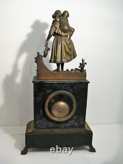 Pendule Epoch Napoleon III Bronze And Marble Xixth Century