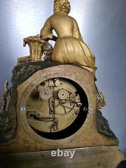 Pendule Era Restoration Gilded Bronze Xixeth Yarn Movement Old Clock Empire