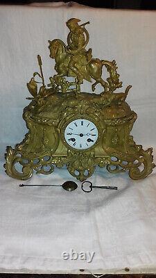 Pendule In Bronze Chasse To Be Short Epoque 19th
